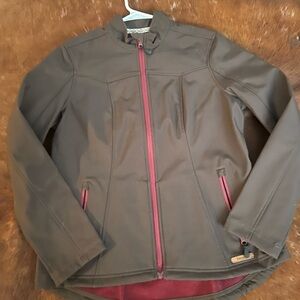 Shyanne Brown Jacket with Pink Zipper